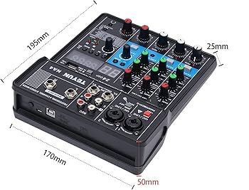 Amazon.com: 4 Channel Mixing Console Audio Mixer Bluetooth